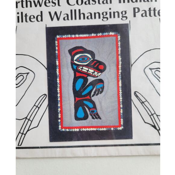 The Alaskan Quilter Indian Art Wolf Quilted Wall Hanging Pattern Uncut - Picture 2 of 4